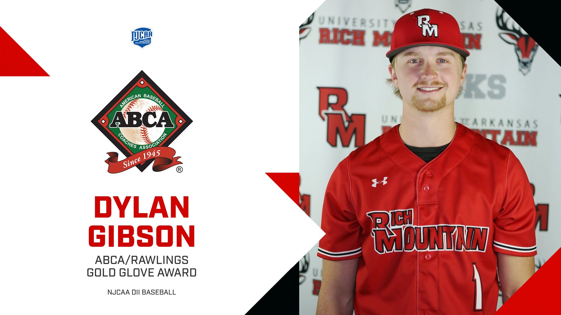 2026 NJCAA DII Baseball - ABCA/Rawlings Gold Glove - Dylan Gibson